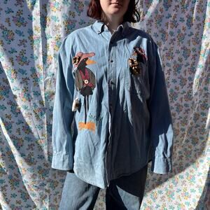 Most wanted denim oversized button up size medium